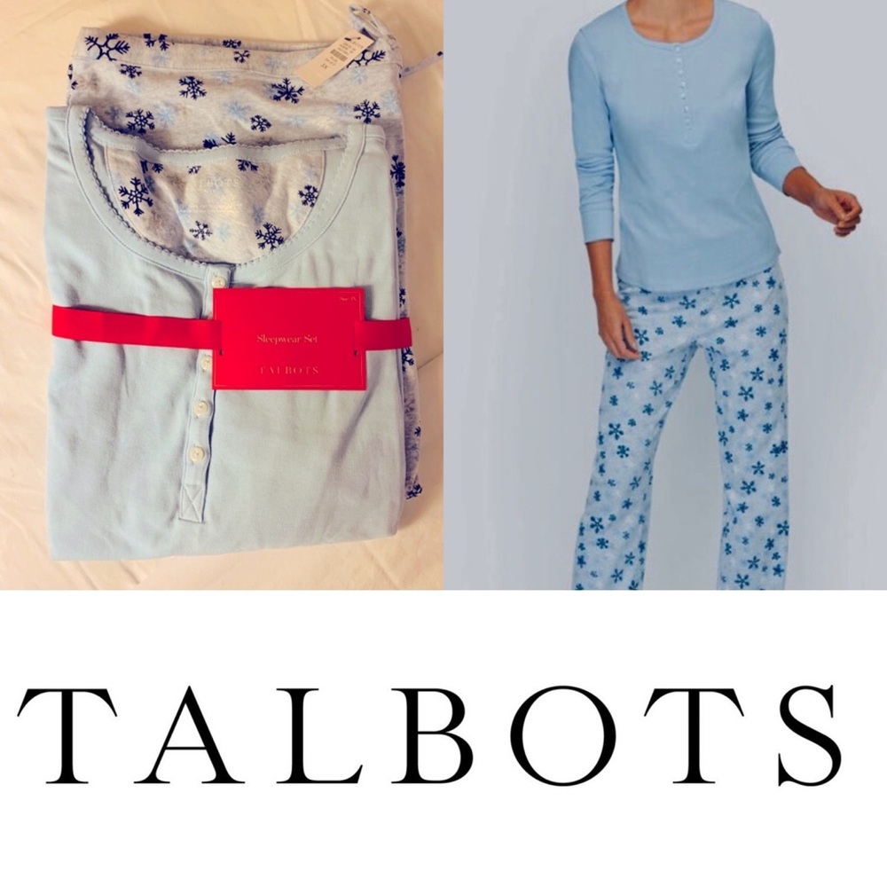 NWT Talbots KNIT PAJAMA SET - SNOWFLAKE